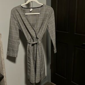 Mango Womens 3/4 sleeve plaid dress size M